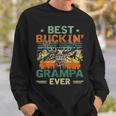 Vintage Best Buckin Grampa Ever Deer Hunters Father Day Gift Sweatshirt Gifts for Him