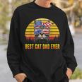 Vintage Best Cat Dad Ever Fathers Day Gifts 4Th Of July Men Sweatshirt Gifts for Him
