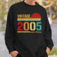 Vintage Born In 2005 Birthday Year Party Wedding Anniversary Sweatshirt Gifts for Him