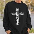 Vintage Faith Cross Tree Christian Roots Religious Christ Sweatshirt Gifts for Him