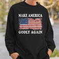 Vintage Make America Godly Again Men Women Sweatshirt Graphic Print Unisex Gifts for Him
