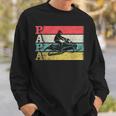 Vintage Retro Snowmobile Papa Snowmobiling Silhouette Funny Sweatshirt Gifts for Him