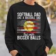 Vintage Softball Dad Like A Baseball Dad Us Flag Fathers Day Sweatshirt Gifts for Him