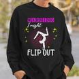 Warning I Might Flip Out Funny Gymnast Cheerleading Sweatshirt Gifts for Him