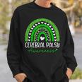 We Wear Green Cerebral Palsy Cp Awareness Rainbow Leopard Sweatshirt Gifts for Him