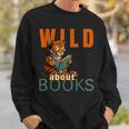 Wild About Reading Love Books Nerd Bookworm Librarian Sweatshirt Gifts for Him