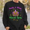 Womens Beads & Bling Its A Mardi Gras Thing Feather Mask Outfit Men Women Sweatshirt Graphic Print Unisex Gifts for Him