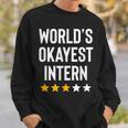 Worlds Okayest Intern Funny Birthday Christmas Gag Gift Men Women Sweatshirt Graphic Print Unisex Gifts for Him