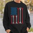 Wrench Flag Vintage Fathers Day Patriotic Mechanic Dad Men Sweatshirt Gifts for Him