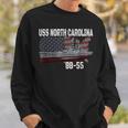 Ww2 American Battleship Uss North Carolina Bb-55 Warships Sweatshirt Gifts for Him