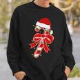 Xmas Candy Cane Crew Santa Hat Christmas Family Matching Pjs Men Women Sweatshirt Graphic Print Unisex Gifts for Him