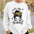 19Th Birthday Decorations Girl Messy Bun 19 Years Old Bday Sweatshirt Gifts for Him