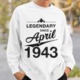 80 Geburtstag 80 Jahre Alt Legendär Seit April 1943 V6 Sweatshirt Geschenke für Ihn