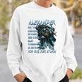 Alexander - Der Sturm Herren Sweatshirt, Mystisches Wolfsmotiv Geschenke für Ihn