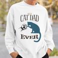 Best Cat Dad Ever Fist Bump Blue Cat Personalized Cat Dad Sweatshirt Gifts for Him