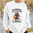 Camping und Vodka Bären-Lagerfeuer Sweatshirt, Lustiger Spruch Tee Geschenke für Ihn