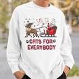 Cats For Everybody Ugly Christmas Cat Funny Xmas Favorite Men Women Sweatshirt Graphic Print Unisex Gifts for Him