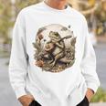 Cottagecore Aesthetic Frog Playing Banjo Instrument Vintage Sweatshirt Gifts for Him