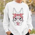 Cute Bunny Rabbit Face Leopard Bandana Headband Glasses Girl Sweatshirt Gifts for Him