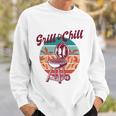 Grill And Chill Vacation Retro Sunset Sweatshirt Gifts for Him