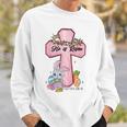 He Is Risen Bunny Cross Vintage Happy Easter Day 2023 Sweatshirt Gifts for Him