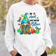 In April We Wear Blue Gnome Autism Awareness Month Sweatshirt Gifts for Him