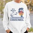 Its Better In Cozumel Mexico Vintage Beach Retro 80S 70S Men Women Sweatshirt Graphic Print Unisex Gifts for Him
