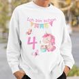 Kinder Mädchen Ich Bin 4 Jahre Alt 4 Geburtstag Einhorn Sweatshirt Geschenke für Ihn