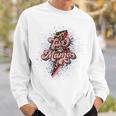 Leopard Fur Mama Dog Paws Lightning Bolt Western Dog Mama Men Women Sweatshirt Graphic Print Unisex Gifts for Him