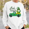 Loads Of Luck Truck Gnome St Patricks Day Shamrock Clover Sweatshirt Gifts for Him