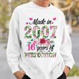 Made In 2007 Floral 16 Year Old 16Th Birthday Gifts Women Sweatshirt Gifts for Him
