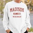 Madison Wisconsin Wi Vintage Athletic Sports Design Sweatshirt Gifts for Him