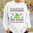 Ninny Gins Cotton Headed Funny Christmas Elf Holiday V2 Men Women Sweatshirt Graphic Print Unisex Gifts for Him