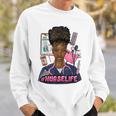 Nurse Life Messy Bun Afro Medical Assistant African American Sweatshirt Gifts for Him
