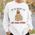 On The Naughty List And I Regret Nothing Funny Cat Christmas Men Women Sweatshirt Graphic Print Unisex Gifts for Him