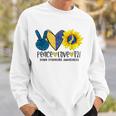 Peace Love T21 Down Syndrome Leopard Peace Sign & Sunflower Sweatshirt Gifts for Him