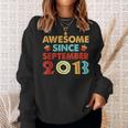 10 Years Old Gift Awesome Since September 2013 10Th Birthday Men Women Sweatshirt Graphic Print Unisex Gifts for Her