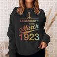 100 Geburtstag 100 Jahre Alt Legendär Seit März 1923 V5 Sweatshirt Geschenke für Sie