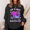 10Th Birthday Girl 10 Years Butterflies And Number 10 Sweatshirt Gifts for Her