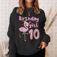 10Th Birthday Girls Flamingo 10 Years Old Tropical Flamingo Sweatshirt Gifts for Her