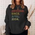 19 Year Old Awesome Since April 2004 19Th Birthday Sweatshirt Gifts for Her