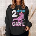 2 Years Old Gifts Two 2Nd Birthday Girl DinosaurRex Party Sweatshirt Gifts for Her