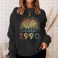 33 Year Old Awesome Since March 1990 33Rd Birthday Sweatshirt Gifts for Her