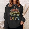 44 Year Old Awesome Since May 1979 44Th Birthday Sweatshirt Gifts for Her