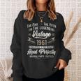 62. Geburtstag Herren Sweatshirt Vintage 1961, Mann Mythos Legende Geschenke für Sie
