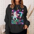 7 Years Old Unicorn Flossing 7Th Birthday Girl Unicorn Party Sweatshirt Gifts for Her