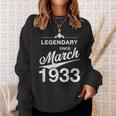 90 Geburtstag 90 Jahre Alt Legendär Seit März 1933 V5 Sweatshirt Geschenke für Sie