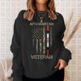 Afghanistan Veteran American Us Flag Proud Army Military Sweatshirt Gifts for Her