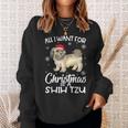 All I Want For Christmas Is A Shih Tzu Dog Lover Gifts Xmas Men Women Sweatshirt Graphic Print Unisex Gifts for Her