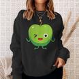 Apfel-Charakter Sweatshirt für Kinder, Lustiges Design in Schwarz Geschenke für Sie